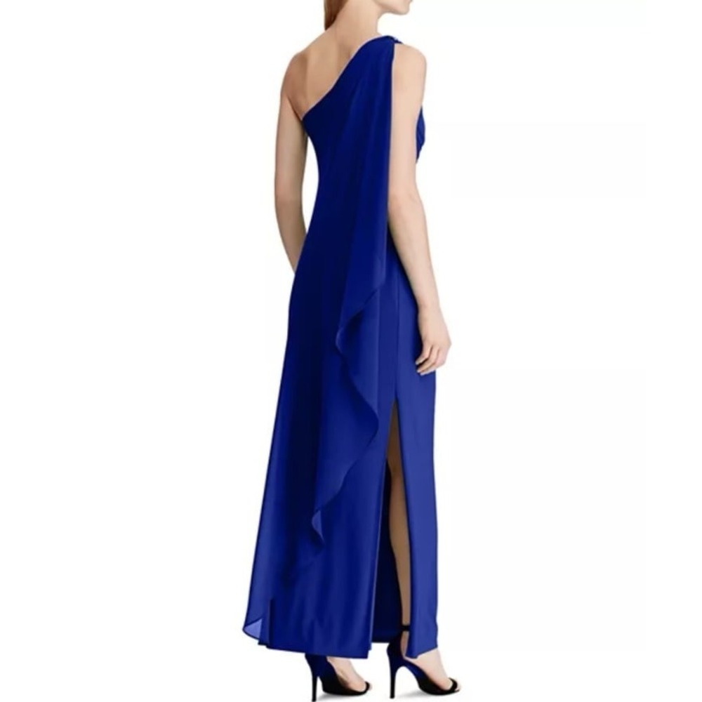 Lauren Ralph Lauren Green Label Black Tie Luxury Evening Gown Royal Blue - Picture 3 of 10